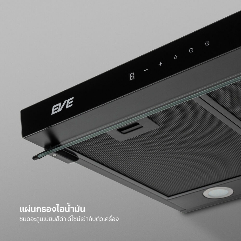 เครื่องดูดควันแบบมาตรฐาน EVE รุ่น HF-BK102TOUCH-60 ขนาด 60 เซนติเมตร สีดำ